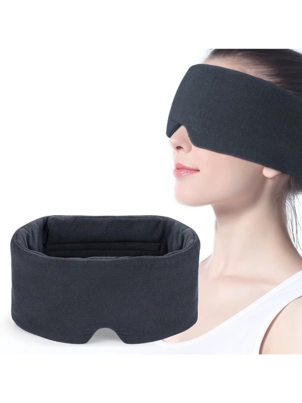 Ultra Soft Light Blocking Sleep Mask | Adjustable Eye Cover for Travel & Naps